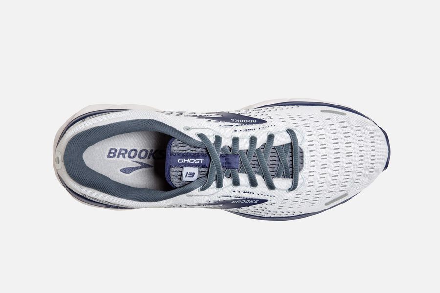 Brooks Ghost 13 Road Running Shoes - Mens - White/Blue - LS0761359